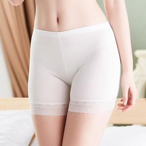 New Women Safety Short Pants Seamless Lace High Waist Underwear Boyshorts Summer Girls Boxers Solid Color Slimming Pantie