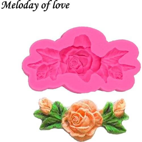 1Pcs DIY Rose Flower Silicone Mold,Sugarcraft Cake Decorating Tools,Fondant Chocolate Molds Cake Border Mould T1264