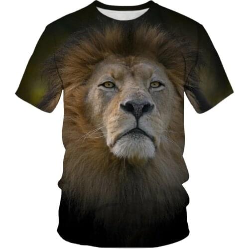 2019 Fashion Animal lion king mens t-shirts mans O-neck short sleeve 3d print t shirt homme casual beach t shirt large size