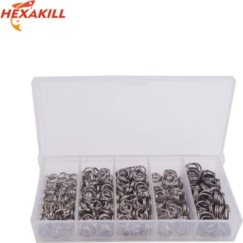 400pcs/Lot Stainless Steel Split Ring Fishing Hard Bait Double Loop Split Open Carp Tool Fishing Pesca Lures Tackle Connector