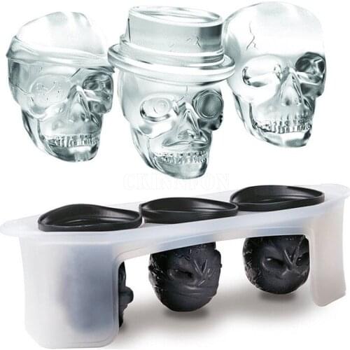 50Pcs/Lot 3Pcs/Set Skull Ice Cube Tray Ice Molds Home Kitchen Tool Bar Supply Set Cool Gadget