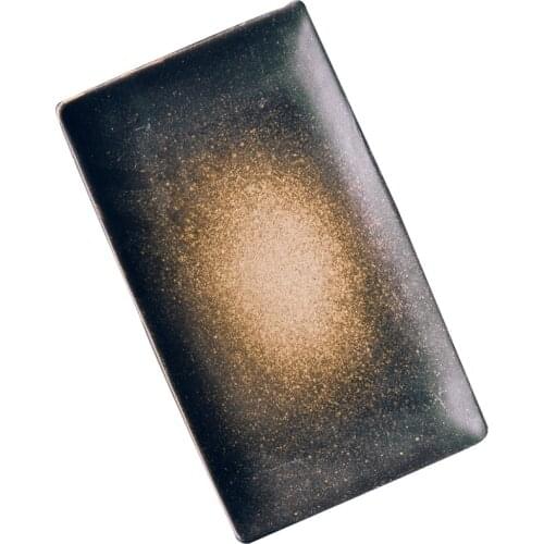 8.5 inch Japanese style black ceramic plate Japanese retro rectangular sushi porcelain dish kitchen tableware food tray