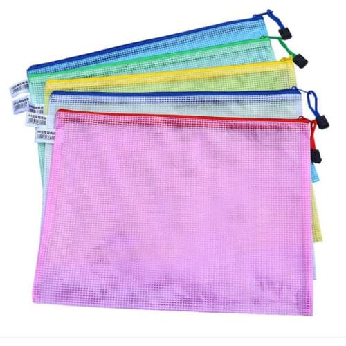 A4 Grid Transparent Document Bag PVC Zipper Stationery Pouch Filing Products Storage Bag F20173306