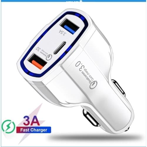 Type C Car Charger 5A PD Quick Charge 3.0 QC 3.0 Dual USB Port Fast Charger Car Phone Charging Adapter For Xiaomi iphone 11