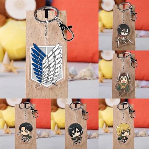 Attack on Titan Keychain Cosplay Key Chain Pendant Accessories Double-sided Acrylic Keyrings