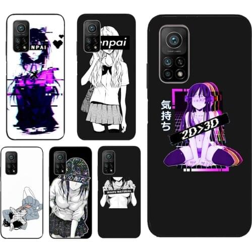 Anime Manga Senpai Waifu Girl Phone Case For Xiaomi Mi 10T Pro 11 Lite Ultra Mi A3 Note 10 POCO X3 M3 Pro F1 F2 F3 Cover