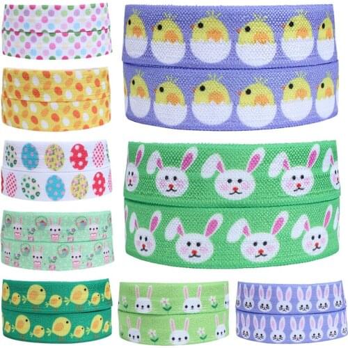 50 yards/lot) Free shipping 5/8" bunny and egg printed Easter foe