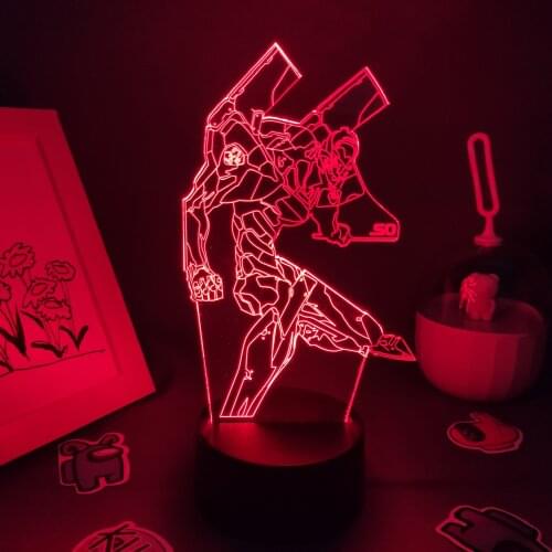 EVA-02 Light Anime Figure RGB 3D led Night Light Birthday Fun Gift for Friend Lava Lamp Manga Taber Decor NEON GENESIS EVANGELIO