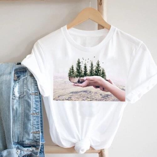 Women Clothing Forest Love Nature 90s Fashion Cute Lady Clothing Summer Clothes Print Tshirt Female Tee Top Graphic T-shirt