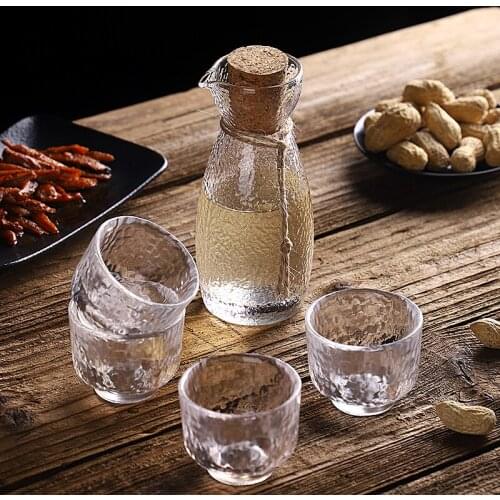 Classic Glass Hip Flask Set Handmade Japanese Style Household Sake Pot Light Luxury Flasque Alcool Table Supplies EJ50HF