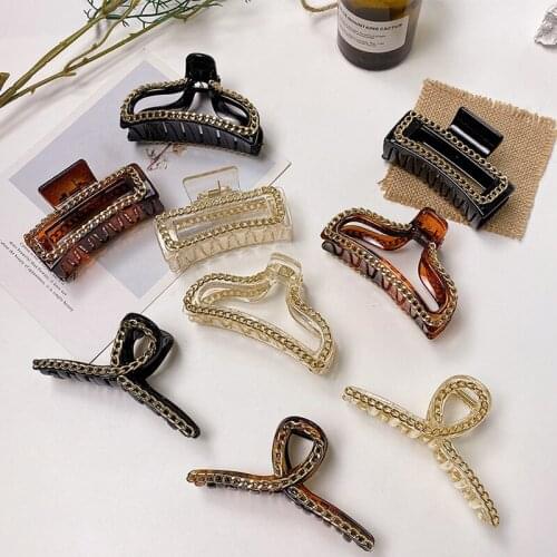 Korean Style Fashion Women Girls Hair Claws Large Retro Acrylic Hair Accessories Women Simplicity Headwear Hair Clip Ornament