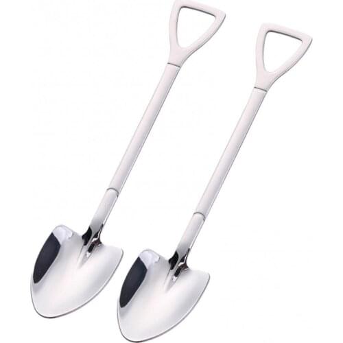2Pcs Stainless Steel Shovel Spoon Scoop Watermelon Dessert Kitchen Stirring Tool