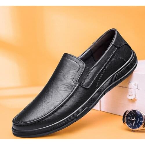 Genuine Leather Men Shoes Summer Luxury Brand 2021 Casual Slip on Formal Loafers Men Moccasins Italian Black Male Driving Shoes