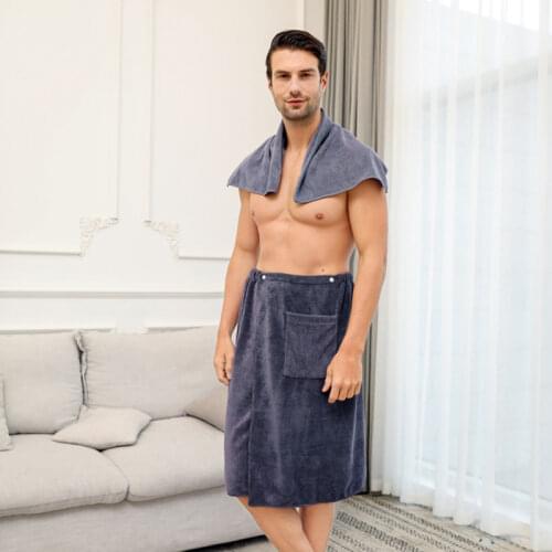 Men set Wearable Magic BF Bath Towel with Pocket Mens Sport Towel Swimming Soft Beach Blanket Shower Skirt Sheet Swim Set