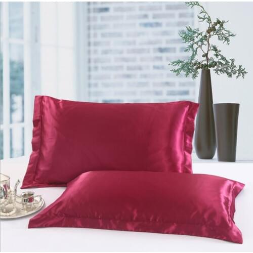 Home Textile Imitated Silk Pillow Cover 48x74 cm Soft Smooth Pillow case Solid Color Rectangle Envelope Pillow Shams 20 Design