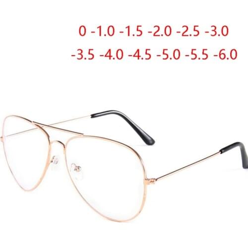 Retro Anti Blue Light Metal Cat Eye Frame Myopia Spectacles Glasses For Women And Men -1.0 -1.5 -2.0 -2.5 -3.0 -3.5 To -6.0