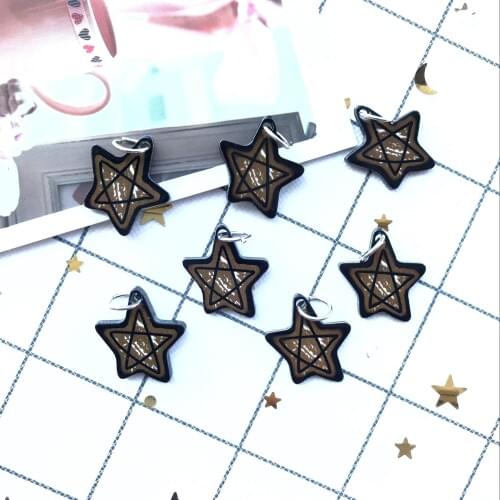 20*18mm 10pcs Kawaii resin stars neckalce Charms for DIY decoration neckalce earring key chain Jewelry Making