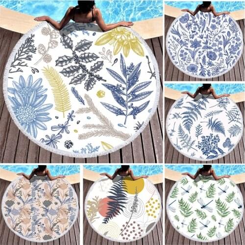 Leaves flowers Sea beach towel Pareo beach Beach cover up Microfiber towel strandlaken beach towel Bath towels Beach mat towel