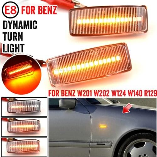 Sequential Blinker LED Turn Signal Dynamic Lights For Mercedes-Benz W201 W202 W124 W140 R129 SL-Class