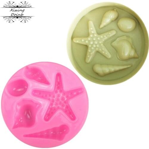 DIY Conch shell starfish shell shape silicone mold cake decorating tool candy chocolate Soft Candy Mold
