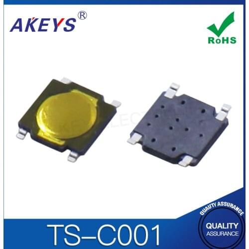 100PCS TS-C001 4.5*4.5*0.55 Ultra thin square waterproof tact switch 4 pin SMD/SMT membrane switch