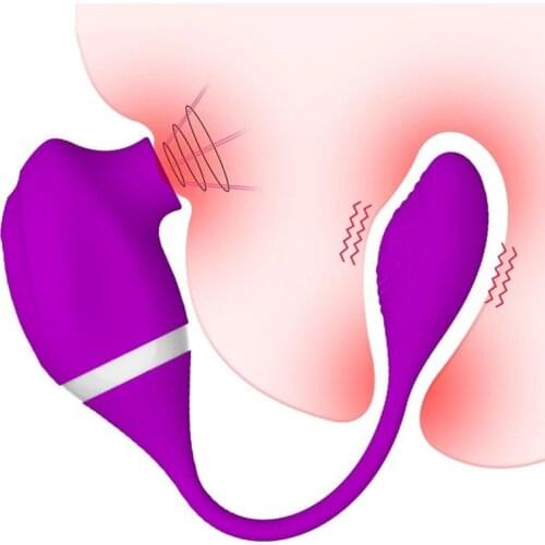Clitoral Sucking Vibrator with Vibrating Egg 2 in 1 G-spot Clitoris Stimulator Rechargeable Waterproof Nipples Clit Sucker toys