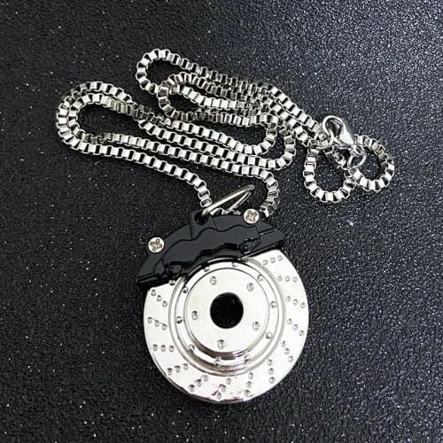 Automobile brake disc Pendant Stainless Steel Necklace Motorcycle Enthusiast Torque Necklaces Men car Disc brake Jewelry SN99