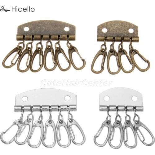 1PC Patchwork Sewing Metalware Key Row Ring Holder Handmade Fabric Leather Accessories 4/6 Hole Silver Bronze DIY Chain Hicello