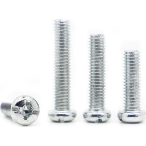 10-50pcs DIN7985 GB818 Zinc Plated Carbon Steel Cross Recessed Pan Head PM Screws Phillips Screws M3 M4 M5 M6 M8