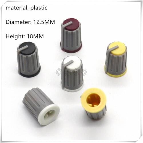 10 Piece 12.5*18MM half shaft plastic knob potentiometer rotary encoder volume switch knob suitable for D axis 6MM