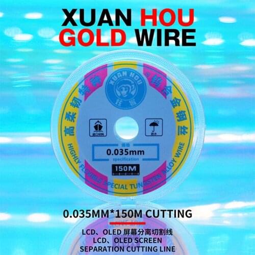 10pcs 0.035mm 150m Cutting Wire LCD Gold Super High Hardness Separating Line for Mobile Phone Screen Separator