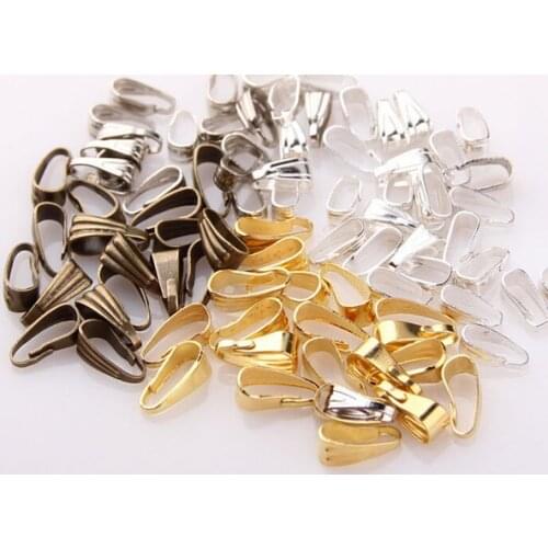 300pcs/lot Jewelry Findings Pendant Clips Pendant Clasps Pinch Clip Bail Pendant Connectors DIY jewely parts accessories
