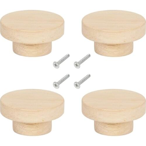 5/10/15Pcs Natural Wooden Cabinet Pulls Wood Round Pull Knobs Cabinet Drawer Wardrobe Door Knob Pull Furniture Hardware