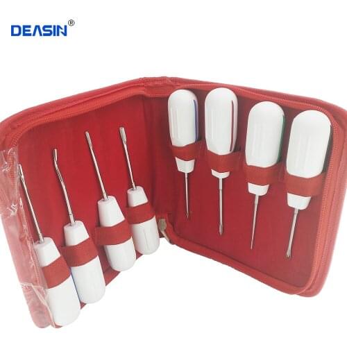 High Quality 8pc curved root elevator dentistry dentist dental instrument teeth whitening equipment dentista stainless steel