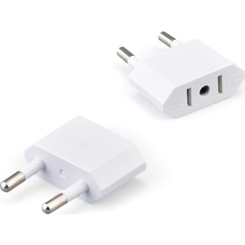 EU Plug Adapter CN US To EU European Electrical Socket Power Adapter Pure Copper 2 Round Pin Euro Europe Power Plug Converter