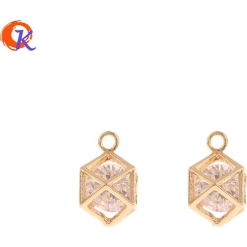 Cordial Design 30Pcs 8*13MM Pendant/Jewelry Accessories/DIY Making/Genuine Gold Plating/Hand Made/Earring Findings/CZ Charms