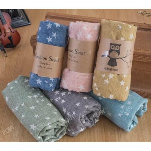 Childrens womens Star Scarf Sarongs Hijabs Bandanas wrap shawl poncho 138*40cm mixed color 18pcs/lot #3358