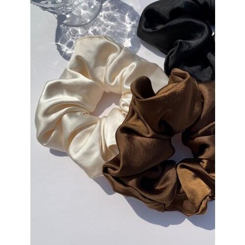 INS French retro hair ring Korean net red head rope large intestine hair ring simulation silk satin temperament hair accessory