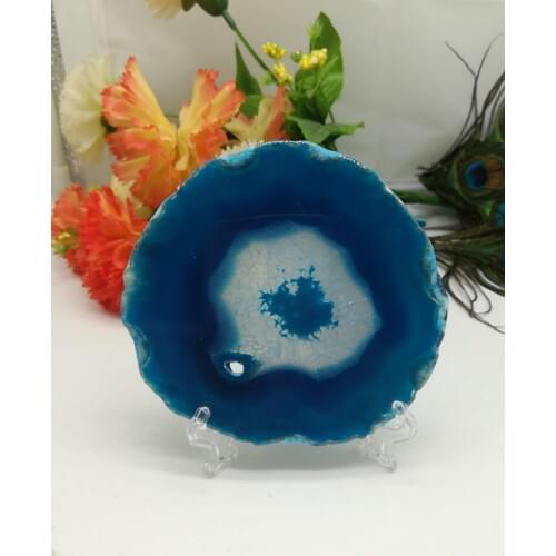 Grand agate bleue Geode Poli Cristal Quartz