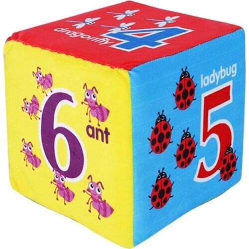 Parent-child Interactive Game Plush Sponge Dots Numbers Pattern Dice with Bell GXMB