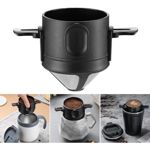 Taper Hand Brew Coffee Filter Foldable Stainless Steel Filter Mesh Reusable Portable Filter Coffee Maker for Machine GQ