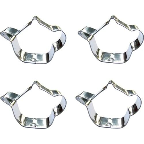 Little teapot shape 4 piece biscuit cutting molds, baking tools, cake decorating soft candy tools
