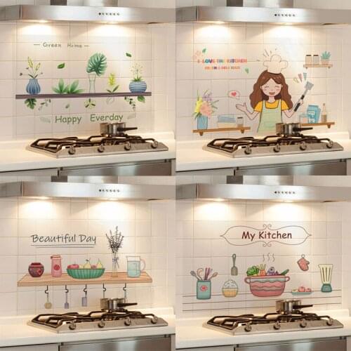 60*90cm Oil Proof Wall Stickers Waterproof Tile Cabinet Cozinha Kitchen Decor Self Adhesive Wallpaper Home Decoration Art Poster