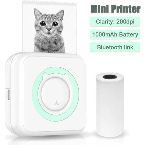 Cheapest Mini Printer Portable Thermal Printer BT4.0 Phone Connection Wireless Wrong Question Printing for Home Office USB Cable