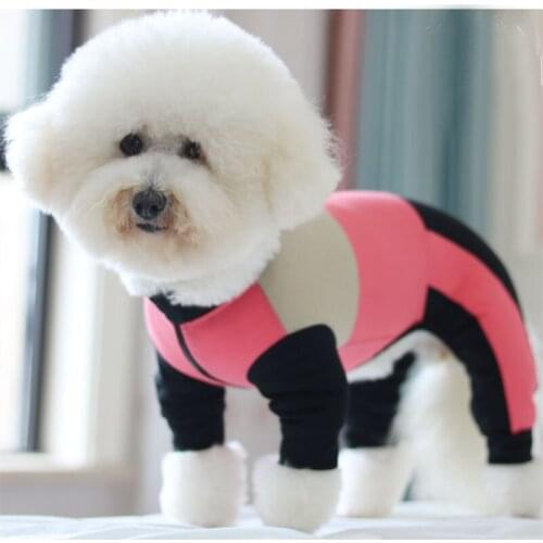 Soft 100% Cotton Puppy Dog Jumpsuits Spring Casual Sport Clothing Dog Clothes Outfit Schnauzer Chihuahua Pet Dog Hoodies Rompers