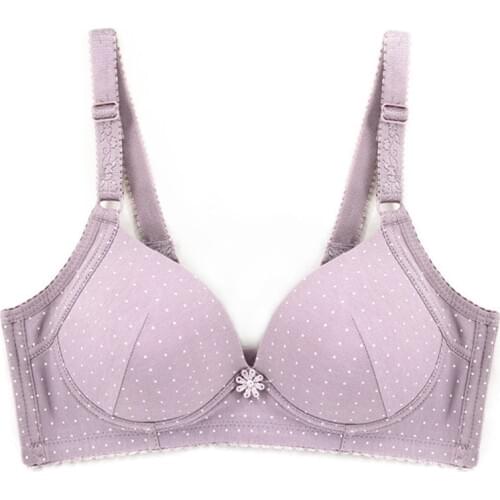 Cotton thin section printing dot no steel ring lingerie new collection breathable adjustment female underwear bra