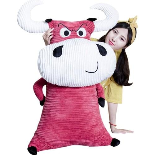 Dorimytrader 120cm Giant Soft Plush Cartoon Milk Cow Toy 47'' Big Animal Cattle Doll Pillow Kids Present DY61491