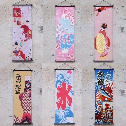 Restaurant style hanging flag picture shop Izakaya Sushi shop Cloth Decorative Mural Wall painting