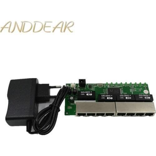 OEM PBC 8 Port Gigabit Ethernet Switch 8 Port met 8 pin way header 10/100/1000 m hub 8way power pin Pcb board OEM schroef gat