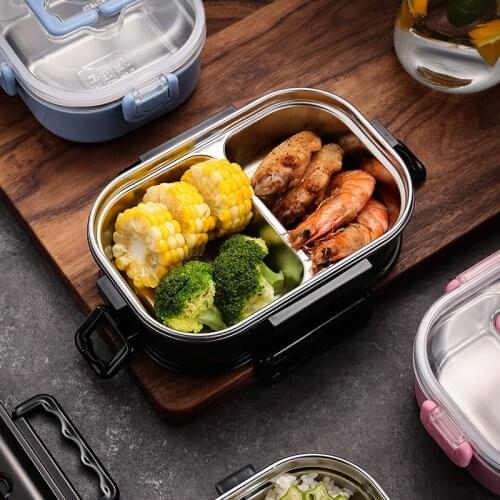 600ml 1200ml Portable 304 Stainless Steel Lunch Box Japanese Style Compartment Bento Box Kitchen Leakproof Food Container